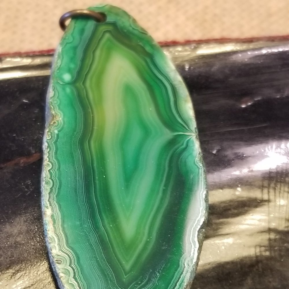 💚💚💚Multi-Green Quartz Slab Pendant